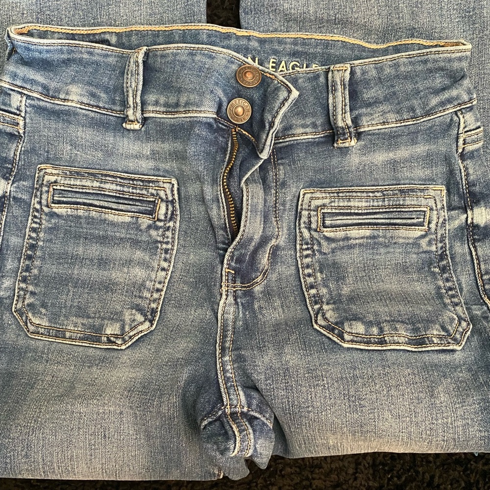 American Eagle Outfitters Blue Ankle Cropped Jeans